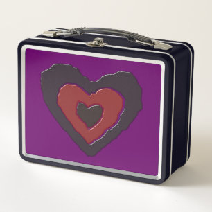 Gothic Melting Love Heart Metal Lunch Box