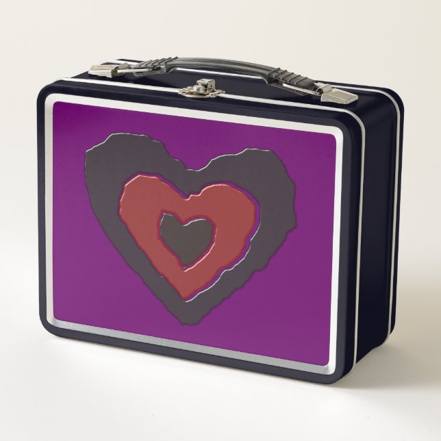 Gothic Melting Love Heart Metal Lunch Box (Front)