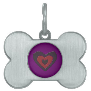 Gothic Melting Love Heart Pet Tag