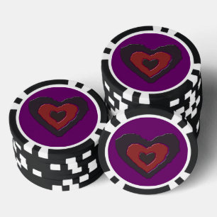 Gothic Melting Love Heart Poker Chips