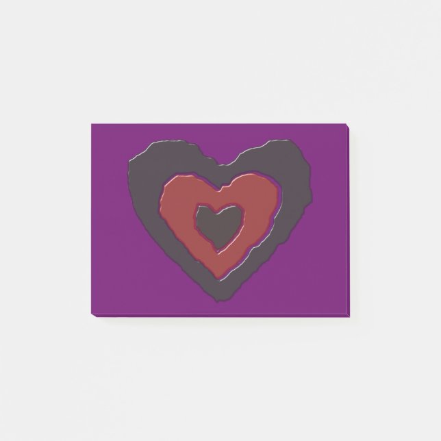 Gothic Melting Love Heart Post it notes Pad (Front)
