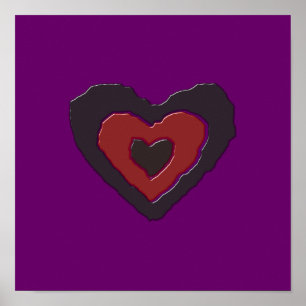 Gothic Melting Love Heart Poster