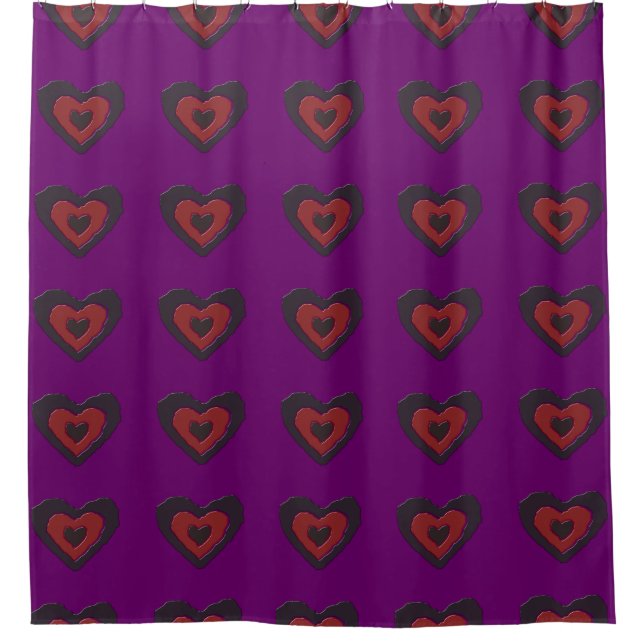 Gothic Melting Love Heart Shower Curtain (Front)