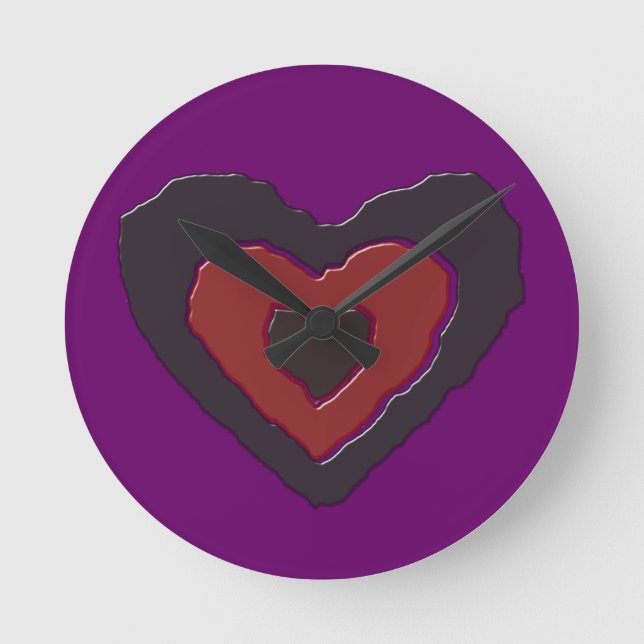 Gothic Melting Love Heart Wall Clock (Front)