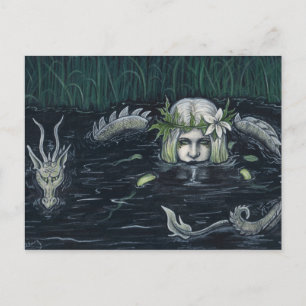Gothic Mermaid and Dragon Swamp Postcard