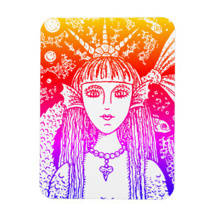GOTHIC MERMAID, BLACK SEA SIREN FANTASY WHIMSY MAGNET