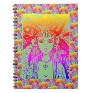 GOTHIC MERMAID, BLACK SEA SIREN FANTASY WHIMSY NOTEBOOK