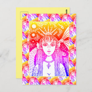 GOTHIC MERMAID, BLACK SEA SIREN FANTASY WHIMSY POS POSTCARD