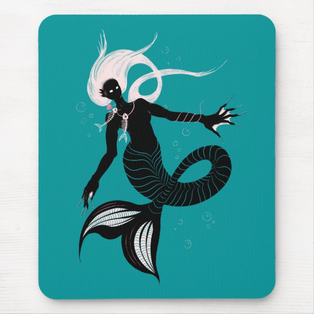 Gothic Mermaid Dark Fantasy Sea Creature Mouse Mat (Front)