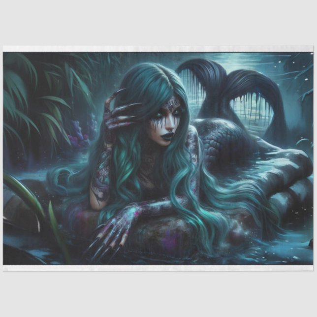 Gothic Mermaid Night Tissue Paper (Front)
