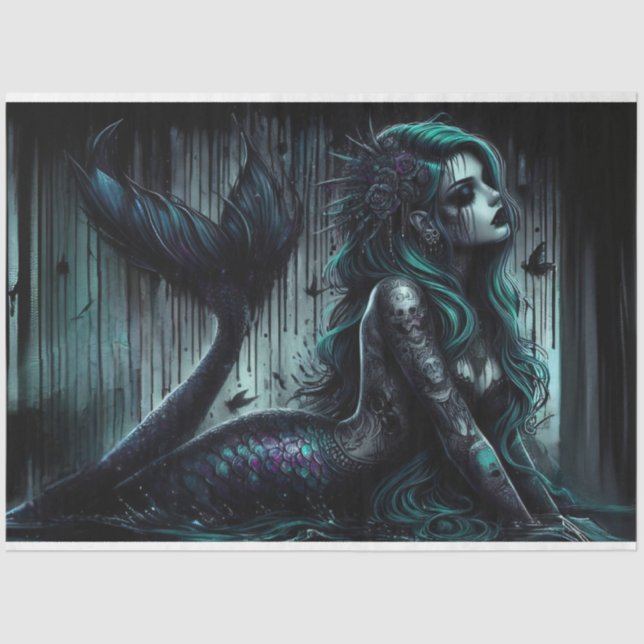 Gothic Mermaid Tissue Paper (Front)