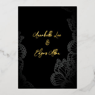 Gothic Monarch Foil Wedding Invitation