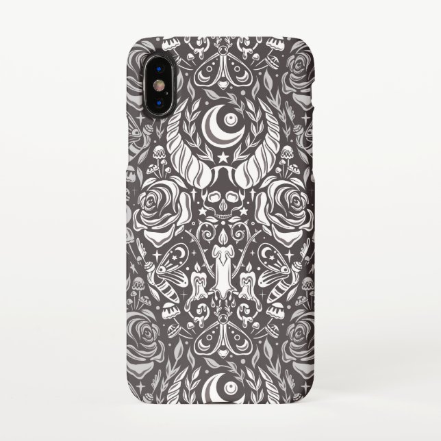 Gothic monochrome pattern iPhone case (Back)