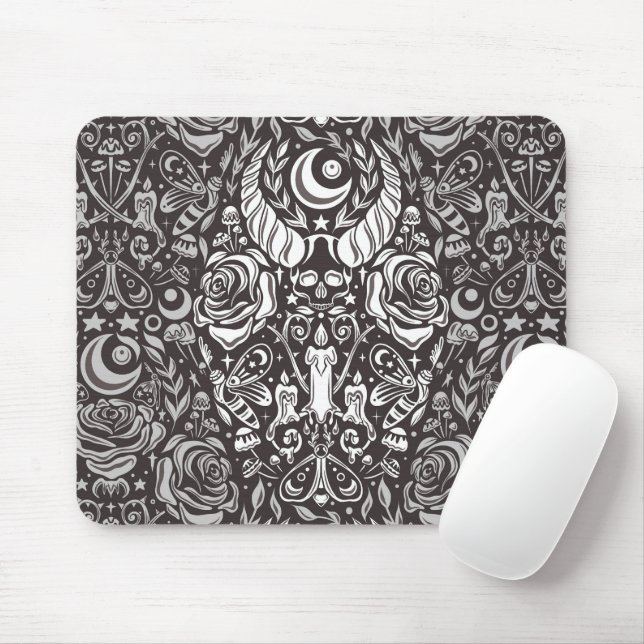 Gothic monochrome pattern mouse mat (With Mouse)
