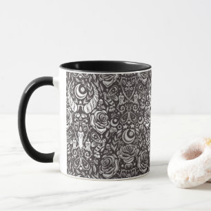 Gothic monochrome pattern mug