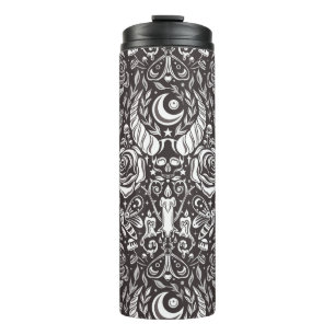 Gothic monochrome pattern thermal tumbler