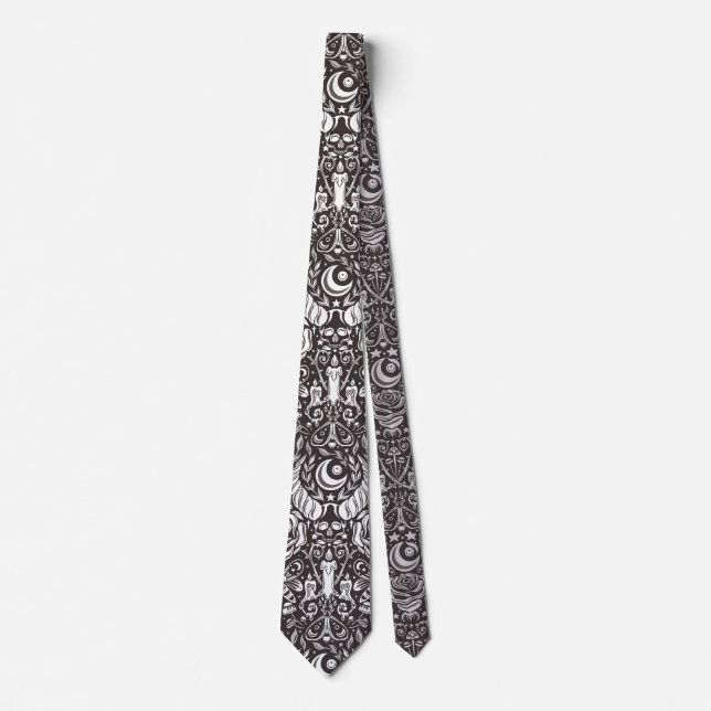 Gothic monochrome pattern tie (Front)