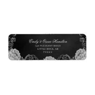 Gothic Monochrome Watercolor Grey Floral