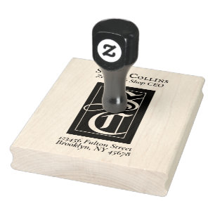 Gothic Monogram ExLibris Books Return Address Rubber Stamp