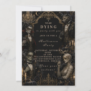 Gothic Monster Halloween Masquerade Invitation