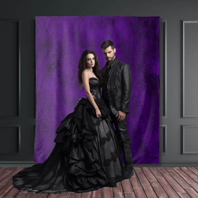 Gothic Moody Black & Purple Vintage Abstract Tapestry (Creator Uploaded)