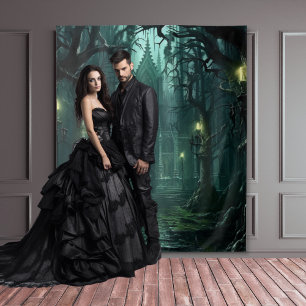 Gothic Moody Dark Forest Candlelit Mansion Tapestry