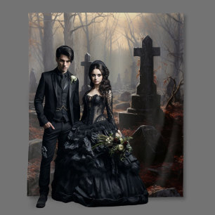 Gothic Moody Dark Graveyard Tapestry