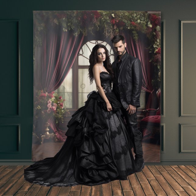 Gothic Moody Dark Victorian Burgundy Parlour Windo Tapestry (Creator Uploaded)