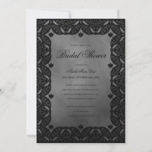 Gothic Moody Mediaeval Grey Bridal Shower Invitation