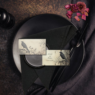 Gothic Moody Scenes Vintage Cream & Black Flat Place Card
