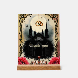 Gothic Moon –Eternal Love Beneath the Midnight Sky Acrylic Sign