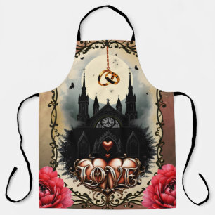 Gothic Moon –Eternal Love Beneath the Midnight Sky Apron