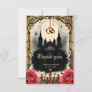 Gothic Moon –Eternal Love Beneath the Midnight Sky Thank You Card