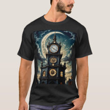 Gothic Moonlit Clocktower Art Tee