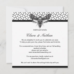 Gothic Moth Enclosure Card – Dark Romantic Wedding
