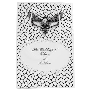 Gothic Moth Skull Wedding – Dark Elegant  Medium Gift Bag
