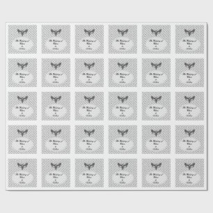 Gothic Moth Skull Wedding – Dark Elegant  Wrapping Paper