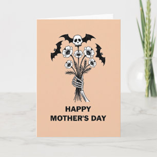 Gothic Mothers Day Floral Skull Card