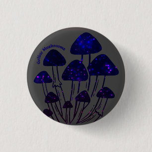 Gothic Mushrooms Button