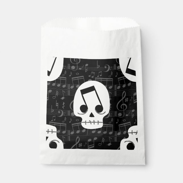gothic music note eyes skull macabre  favour bags (Front)