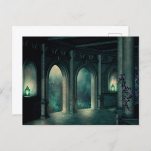 Gothic Mystic Castel Palace Doors Postcard