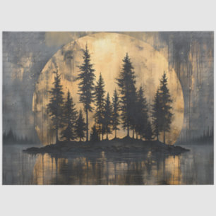 Gothic Mystic Pine Moonlight Night Decoupage  Tissue Paper
