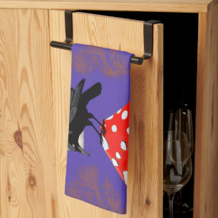 Gothic Mystic Raven Tea Towel