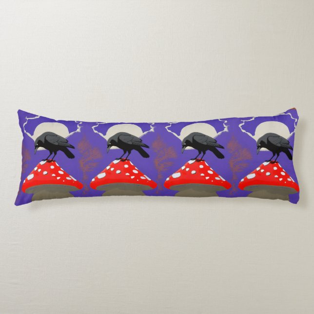 Gothic Mystical Raven Body Cushion (Front)