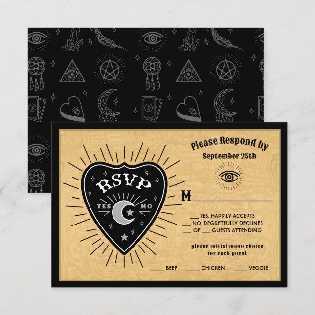 Gothic Mystical Spirit Board Halloween RSVP Invitation (Front/Back)