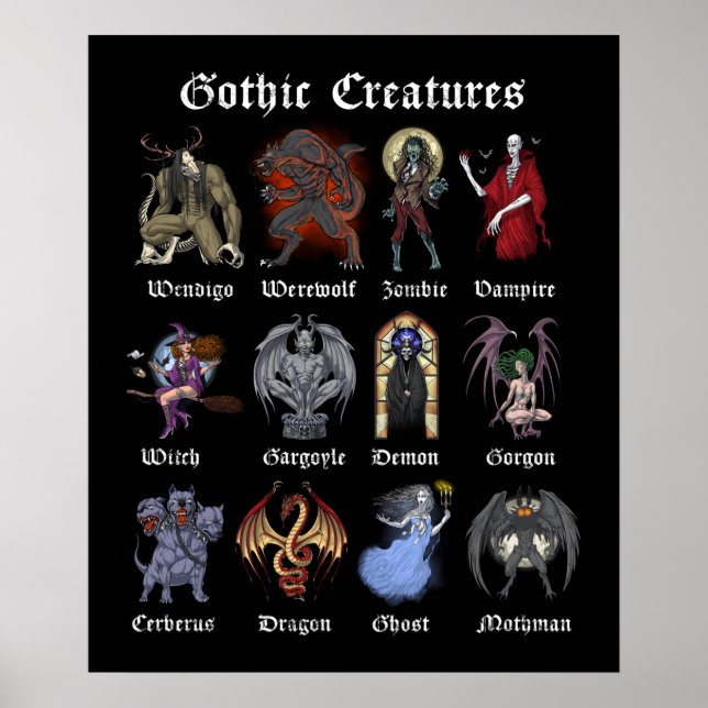 Gothic Mythical Creatures Poster (Front)