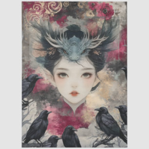 Gothic Mythological Nymph Fantasy Dragon Tissue Paper