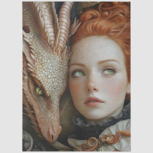 Gothic Mythological Nymph Fantasy Dragon Tissue Paper