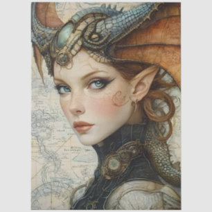 Gothic Mythological Nymph Fantasy Dragon Tissue Paper