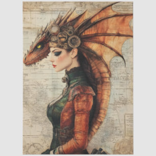 Gothic Mythological Nymph Fantasy Dragon Tissue Paper